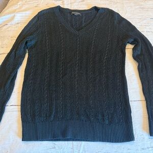 Banana Republic Black V-Neck Knit Sweater Size Large See Measurements